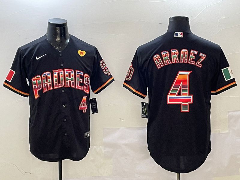Men San Diego Padres 4 Arraez Black Fashion Game 2025 Nike MLB Jersey style 2